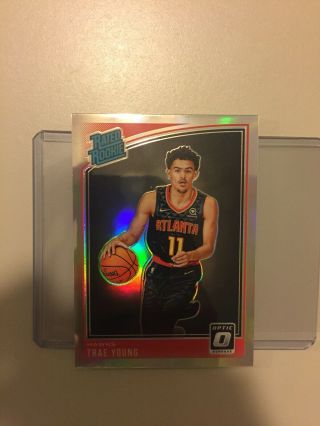 2018 - 19 Trae Young Donruss Optic Silver Prizm Rookie Refractor Holo