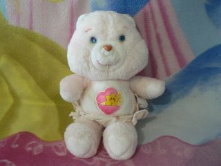 13 " Vintage Pink Baby Hugs Heart Star Nappy Care Bear Boy Girl Plush 1980s Toy