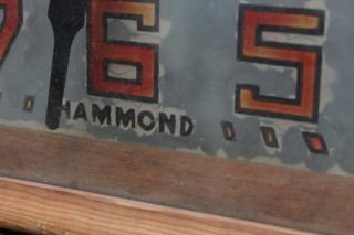 Rare Antique Hammond Clock Reverse Painted Glass Art Deco Wood Chrome Sign - S41 2