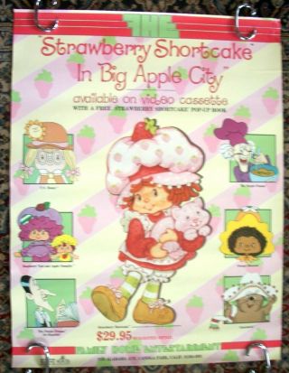 Vintage Strawberry Shortcake In Big Apple City Video Store Poster 1981