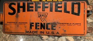 Vintage Fence Tin Metal Sign - Armco - Sheffield Fence