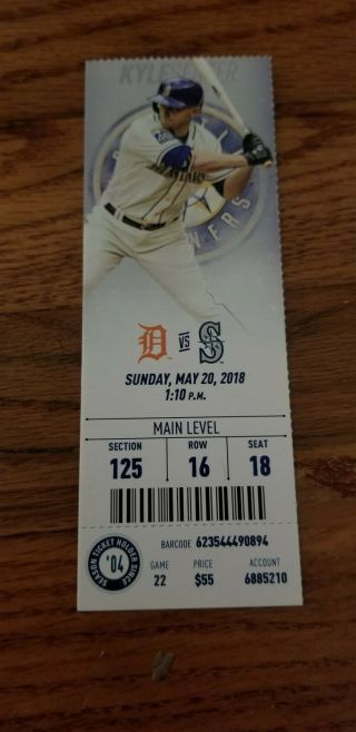 5/20/18 Seattle Mariners Vs Detroit Tigers Full Ticket Stub Sth 2018