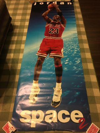 1995 Nba Chicago Bulls Michael Jordan Space 2 Ii Door Size Poster 74x26