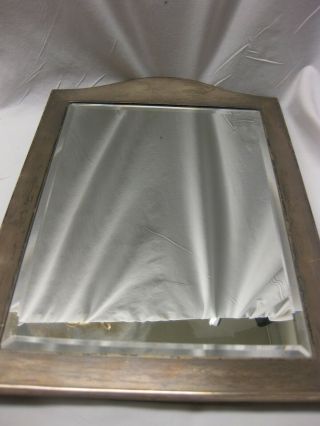 Antique Sterling Silver Wood Back Table Top Mirror Hallmarks 14.  5 " H X 10.  5 " W