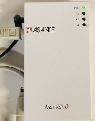 Asante Talk Ethernet to LocalTalk Bridge for Apple Macintosh w Power Cord 2