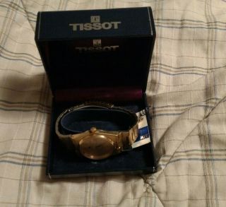 Vintage Tissot Seastar Quartz Wrist Watch Gold Tone
