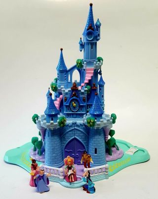 Disney Bluebird Polly Pocket Cinderella Blue Enchanted Castle 1995 - 5 Figures