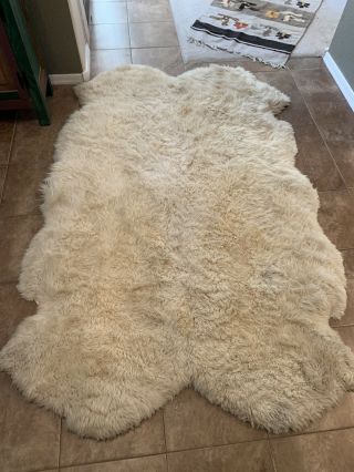 Vtg High Country Lambskin Rug Shag Fuzzy Large ‘6 X 4