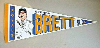 Vintage 1989 George Brett Kansas City Royals Felt Pennant / Stark