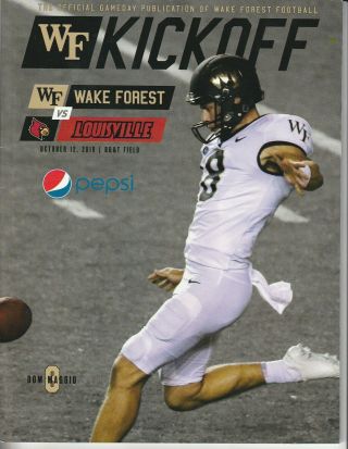 Wake Forest Vs Louisville Ncaa Football Game Prgm - October 12,  2019