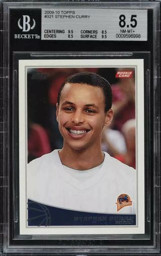 Steph Curry Rookie 2009 - 10 Topps Rc 321 Graded Bgs 8.  5 Nm - Mt,  Rc Warriors Sp Rc