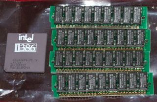 Intel 386DX33 CPU and 4Mb Ram (4x1Mb 30 pin simm) 2