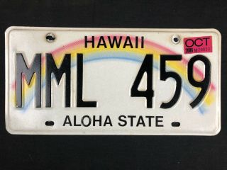 Vintage License Plate Hawaii Mml 459 2006 Aloha State