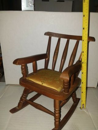 Vintage Doll Wooden Rocking Chair Made In Japan