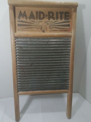 Vintage Maid - Rite No 2072 Wash Board Columbus Washboard Co.  Standard Family Size