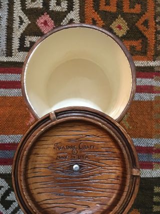 Vintage Treasure Craft Cookie Jar Barrel Fall Apples Ceramic Canister 10 