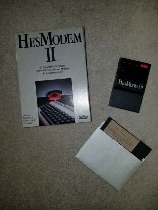 Commodore Hesmodem Ii 300 Baud Modem For C64 W/ 5/14 " Hesterm Ii