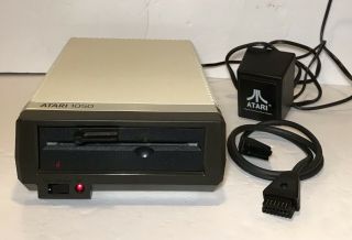 Atari 1050 Disk Drive Computer W/ Cords Shown Powers On Estate Find