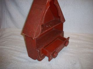 FOLK ART PAINTED WOOD WALL CABINET COMB CANDLE PIPE WHAT NOT SHELF 2