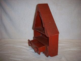 FOLK ART PAINTED WOOD WALL CABINET COMB CANDLE PIPE WHAT NOT SHELF 3