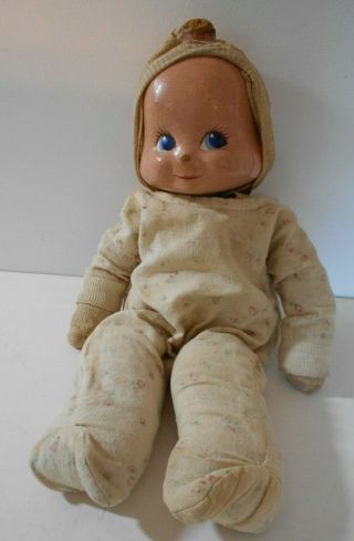Antique Three Face Baby Doll Pre 1930 Composition Head Cloth Body 14 " Me U
