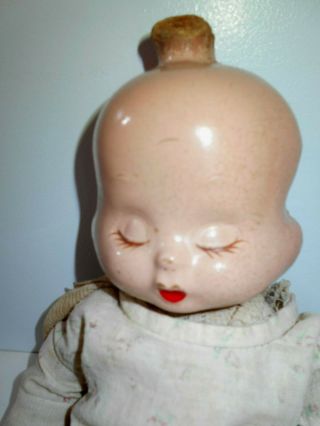 ANTIQUE THREE FACE BABY DOLL PRE 1930 COMPOSITION HEAD CLOTH BODY 14 