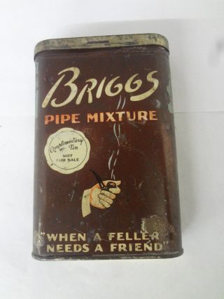 Vintage Advertising Briggs Tobacco Vertical Pocket Tin 69 - K