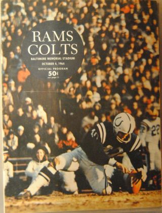 1964 Los Angeles Rams Vs Baltimore Colts Football Program - Johnny Unitas