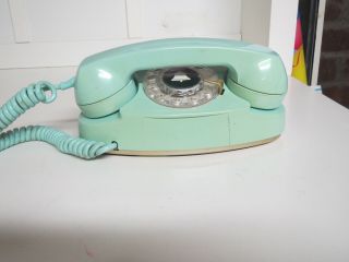 Vintage 1960 Western Electric Princess Rotary Phone Aqua Blue 701B 2