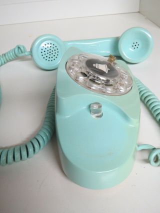 Vintage 1960 Western Electric Princess Rotary Phone Aqua Blue 701B 3