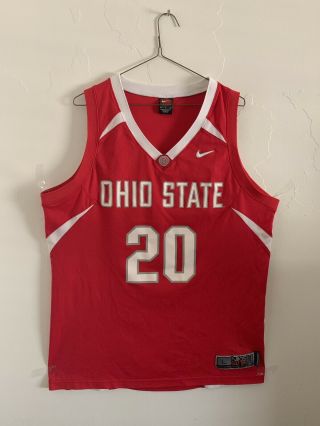 Mens Nike Elite Ohio State Buckeyes Basketball Jersey 20 Red Size Large