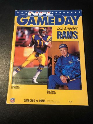 Nfl Game Day August 27,  1992 Los Angeles Rams Versus San Diego Chargers