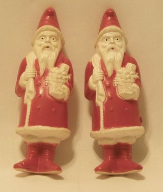 2 Older Vintage Irwin Made In U.  S.  A Santa 