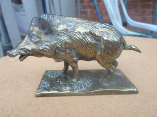 Nicely Detailed Vintage Janco Belgium Brass Wild Boar Figurine