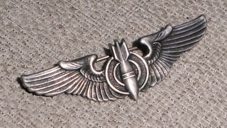 Vintage Wwii Sterling Silver Wings Pin Us Army Air Pilot Bomber Badge Sign 408w