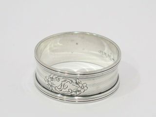 1 7/8 In - Sterling Silver Webster Co.  Antique Striped Napkin Ring
