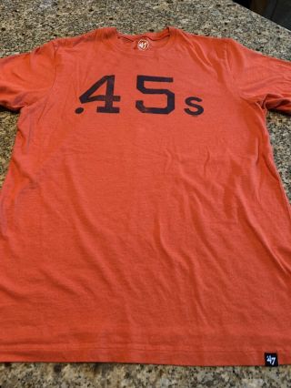 Houston Astros Colt 45s Mlb Baseball Adult T - Shirt Size Medium Orange 47 Brand
