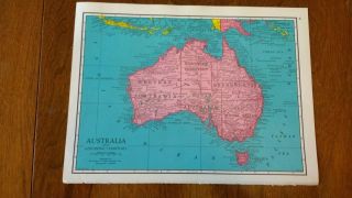 1961 Map of Australia & East Indies In Relief - Map of Australia On Reverse 2