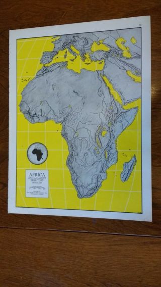 1961 Map Of Africa And Adjacent Territory In Relief