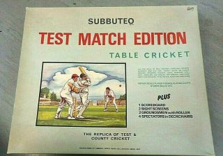 Subbuteo Test Match Edition Vintage 1972 Table Cricket Boxed Complete