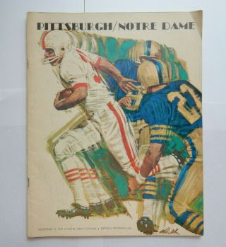 Notre Dame Fighting Irish Vs Pittsburgh Football Program (nov 5,  1966)