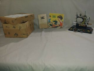 Vintage Antique German Toy Sewing Machine Casige 116 Orig Box,  Art Deco,