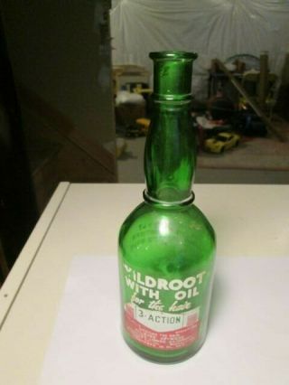 Vintage Wildroot Hair Tonic Green Glass Bottle Buffalo,  York 2