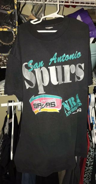 Rare Vintage San Antonio Spurs Nba Throwback Logo Graphic Shirt Men Large Trench