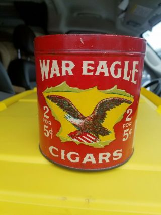Early War Eagle Cigars Tobacco Tin 2 For 5 Version Really