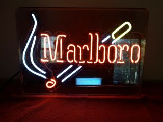 1998 Vintage Marlboro Cigarettes Neon Lighted Sign Tobacco Advertising Light