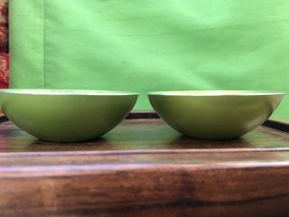 Pair Lime Green Vintage Emalox Norway Enamel Aluminum Bowls