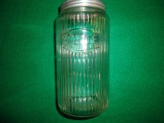 Vintage Hoosier Clear Glass Coffee Jar Canisters 8 