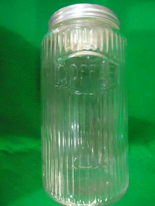 Vintage Hoosier Clear Glass Coffee Jar Canisters 8 