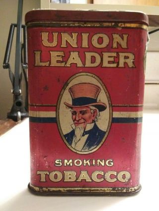 Empty Vintage Tobacco Pocket Tin Union Leader Uncle Sam
